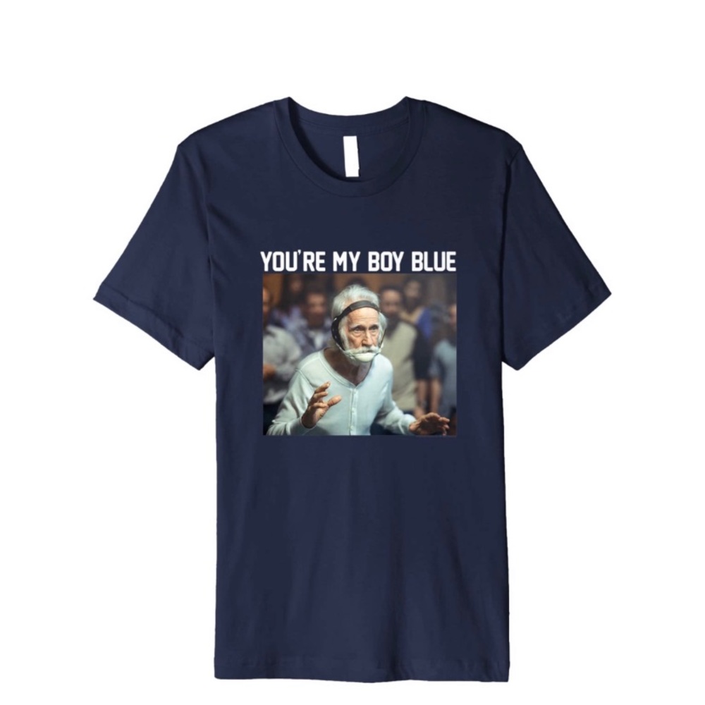 Funny  Graphic T shirt ( Old School ) Navy Blue